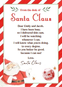 Santa Cam Letter design preview