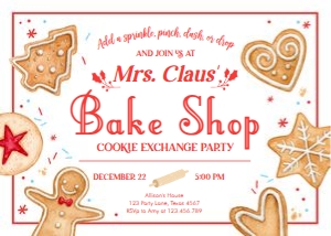 Cookie Exchange Invitation Bake Shop White design preview
