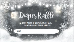 Diaper Raffle Ticket Winter Snow Dark design preview