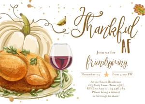 Friendsgiving Invitation Thankful Horizontal design preview