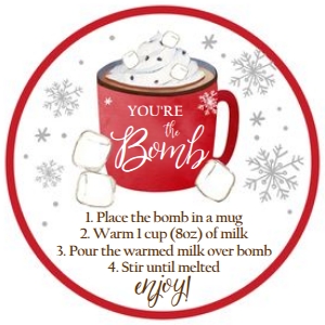 Favor Tag Hot Chocolate Bomb Mug Red design preview
