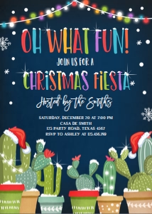 Fiesta Cactus Invitation Oh What Fun design preview