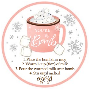 Favor Tag Hot Chocolate Bomb Mug Pink design preview