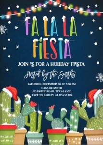 Fiesta Cactus Invitation Fa La La Fiesta design preview