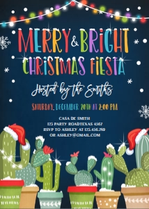 Fiesta Cactus Invitation Merry Bright Christmas Fiesta design preview