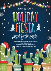 Fiesta Cactus Invitation Holiday Fiesta design preview