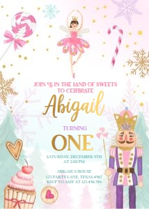 Birthday Invitation Nutcracker Sweets design preview