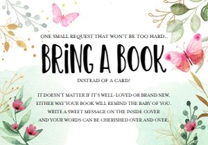 Bring a Book Card Butterfly design preview