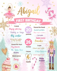 Birthday Milestone Sign Nutcracker Sweets design preview