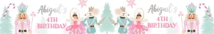 Straw Tags Nutcracker Sweets Pink Silver design preview