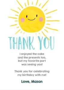 Thank You Card Little Sunshine Neutral design preview