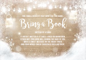 Bring a Book Card Winter Snow Wood design preview
