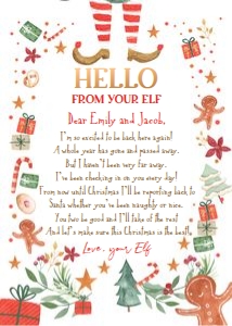 Letter Hello From Your Elf Legs White design preview