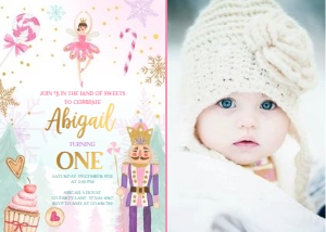 Birthday Invitation Nutcracker Sweets Photo design preview
