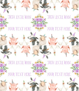 Food Labels Farm Animals Purple design preview