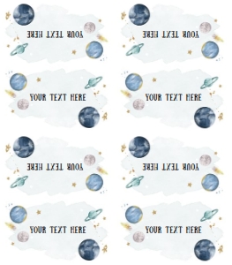 Food Labels Space Planets Boy 0357 design preview