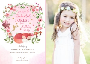 Birthday Invitation Woodland Fairy - Photo design preview