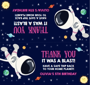 Treat Bag Topper Outer Space Astronaut Girl design preview