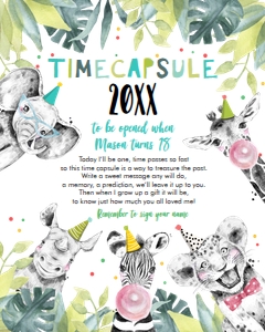 Time Capsule Party Animals Black and White Boy design preview