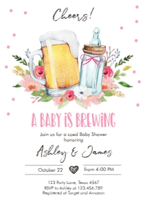 A Baby is Brewing Invitation Girl design preview