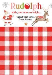 Cookie Card Merry Christmas Rudolf design preview
