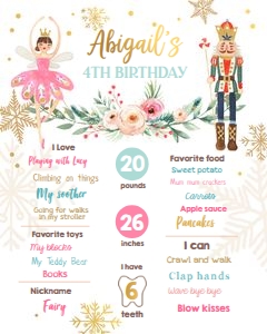Birthday Milestone Sign Nutcracker White design preview