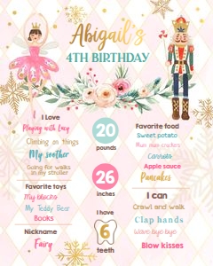 Birthday Milestone Sign Nutcracker Pink design preview