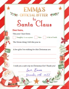 Official Letter to Santa Claus design preview