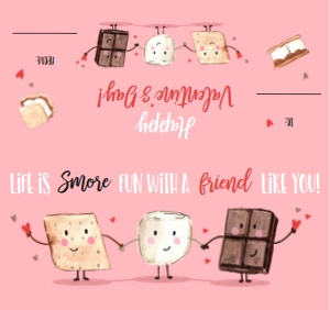 Treat Bag Topper Valentine Smores Pink design preview
