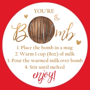 Favor Tag Hot Chocolate Bomb Valentine Red Bomb design preview