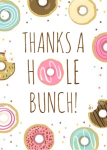 Thank You Card Donut Pink v2 design preview