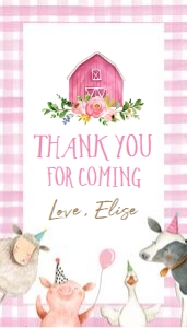 Favor Tags Farm Animals Girl v3: Favor Tags Farm Animals Girl v3