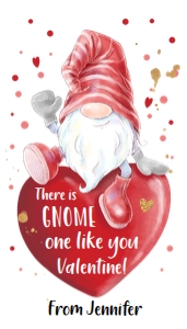 Favor Tag Valentine Gnome One Like you design preview