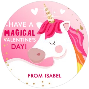 Tag Valentine Unicorn Pink design preview