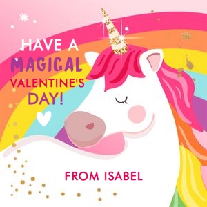 Tag Valentine Unicorn design preview
