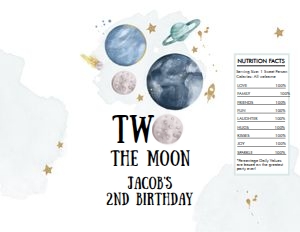 Chip Bag Space Watercolor Planets Two The Moon Boy White 0357 design preview