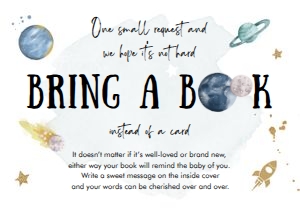 Bring a Book Card Space Planets Boy design preview