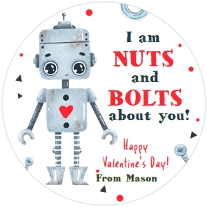 Tag Valentine Robot Grey design preview