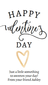 Favor Tag Happy Valentine Gold Heart: Favor Tag Happy Valentine Gold Heart