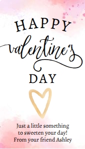 Favor Tag Happy Valentine Gold Heart Pink: Favor Tag Happy Valentine Gold Heart Pink