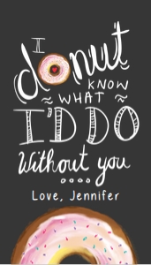 Favor Tag Donut Know White Hand Lettering Black design preview