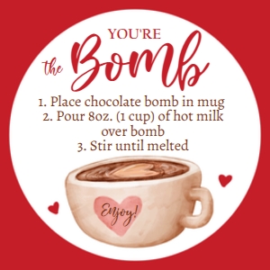 Tag Hot Chocolate Bomb Valentine Red Creme Mug design preview