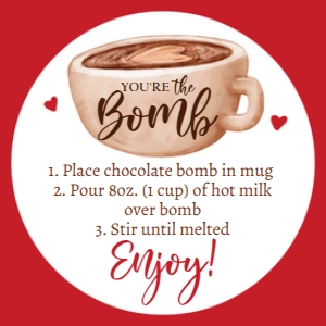 Tag Hot Chocolate Bomb Valentine Red Creme Mug Top design preview