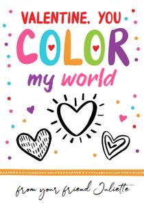 Crayon Card Valentine's Day Color My World design preview