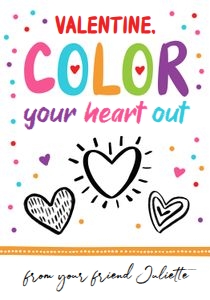 Crayon Card Valentine's Day Color Your Heart Out design preview
