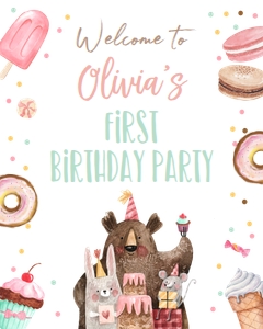 Welcome Sign Sweet Animals design preview