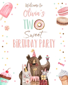 Welcome Sign Two Sweet Animals design preview