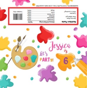 Candy Bar Wrapper Art Party Palet Pink design preview