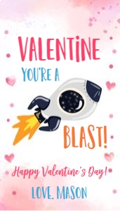 Favor Tag Valentine Watercolor Rocket Blue 2 design preview