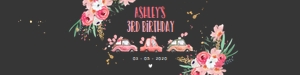 Water Bottle Label Drive By Pink Cars Floral Birthday Dark design preview